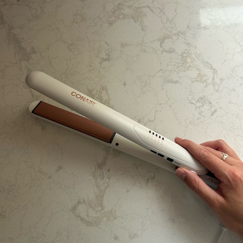 Conair Double Ceramic Flat Iron - White - 1"